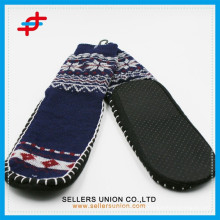 Men Super Thick Indoor Warm Argyle and Snowflake Anti-Slip Stripe Shoe Socks